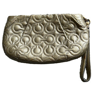Coach Signature Quilted Leather Wristlet